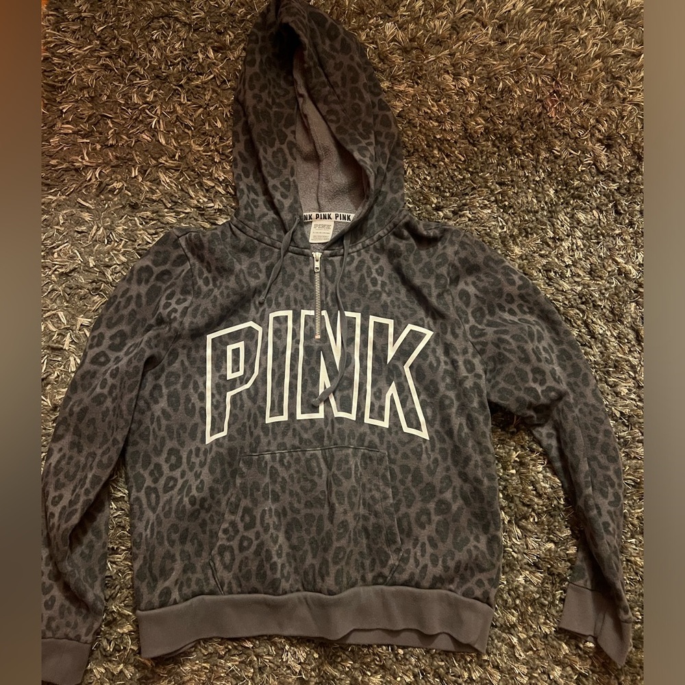 Pink Victoria Secret Half Zip Hoodie Size XL